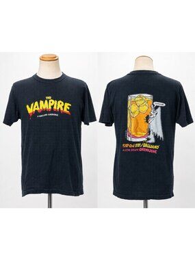 Vintage 80s The Vampire T Shirt Galliano Grenadine 2J Brands Double Sided